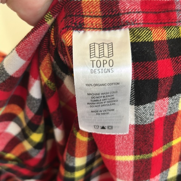 Topo Designs Men's Field Flannel Shirt - Red/Yellow - Picture 11 of 11